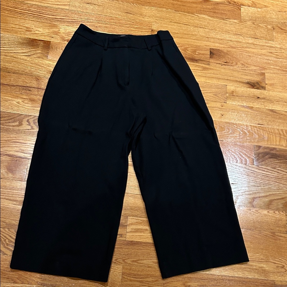 Lucky Brand Black Trousers crop wide leg pleated